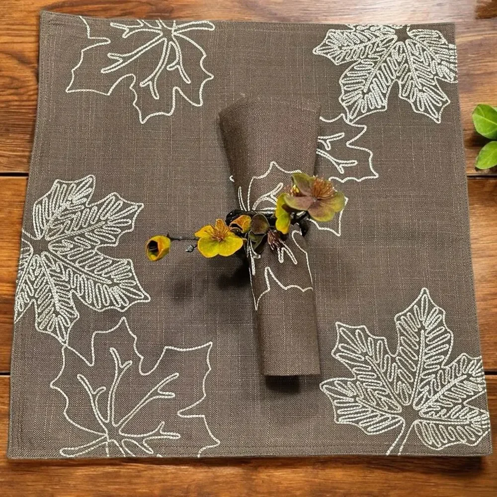 NEW Z Gallerie Twigs Flowers Fall Dining Table Napkin Rings Holders Set 4 NWOT